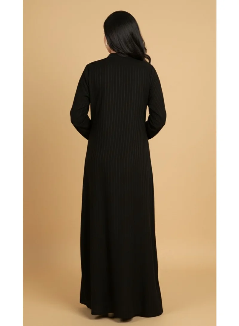 HANA & SARA Traditional Arabic Jalabiya Kaftan - Modest Dress with Floral Embroidery & Pleats