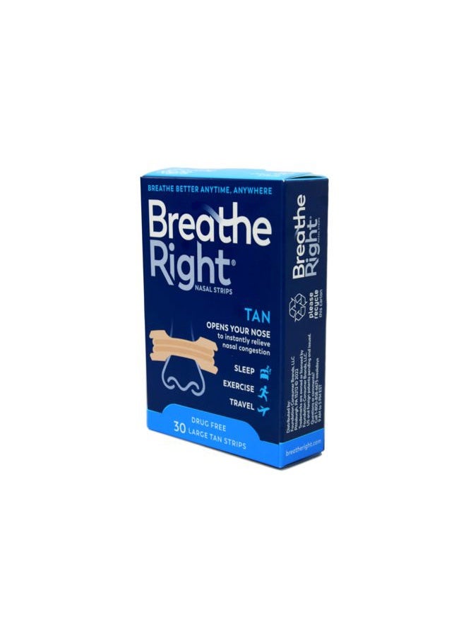 Breathe Right Nasal Strips, Large, Tan, 120-Count Pack (4 Packs of 30) - Image 3