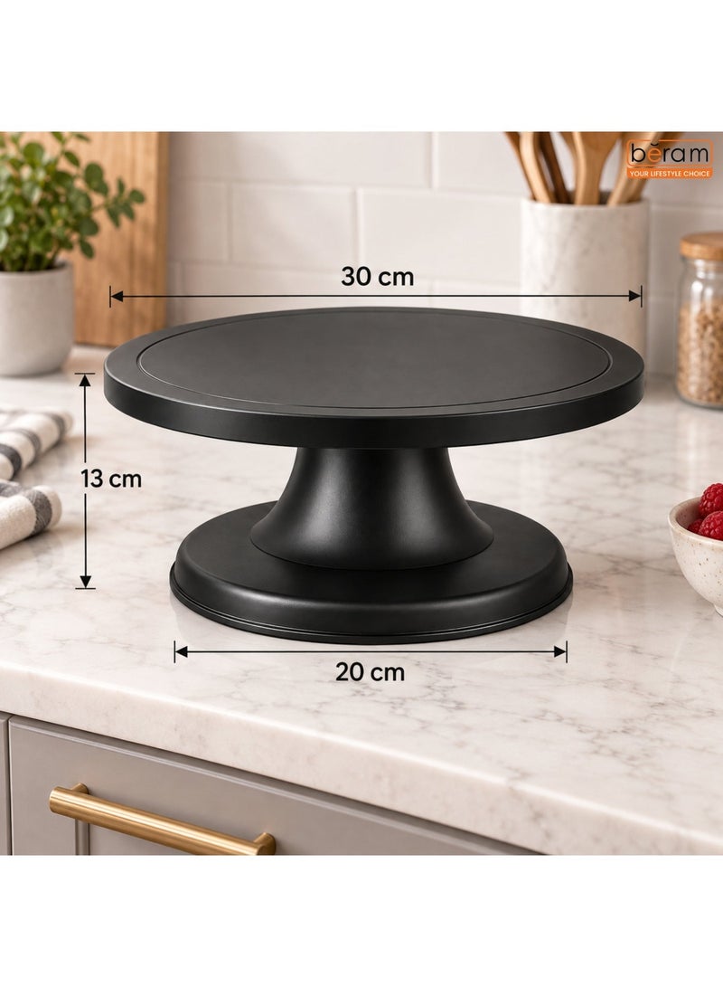 Beram Rotating Cake Decorating Table Black 360° Spinning Turntable Stand for Cake Icing Frosting Baking and Display Non-Slip Base Smooth Revolving Mounting Table for Professional Baking and Home Use - Image 4