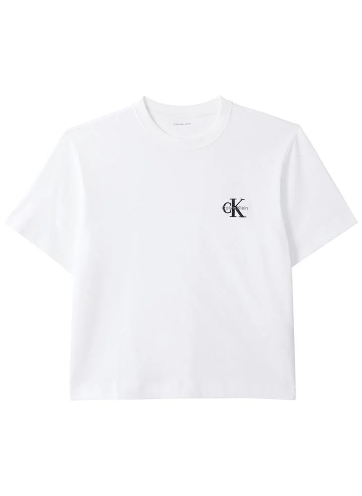 Calvin Klein Jeans  Boxy Monologo Crew Neck T-Shirt for Women | Best Price UAE
