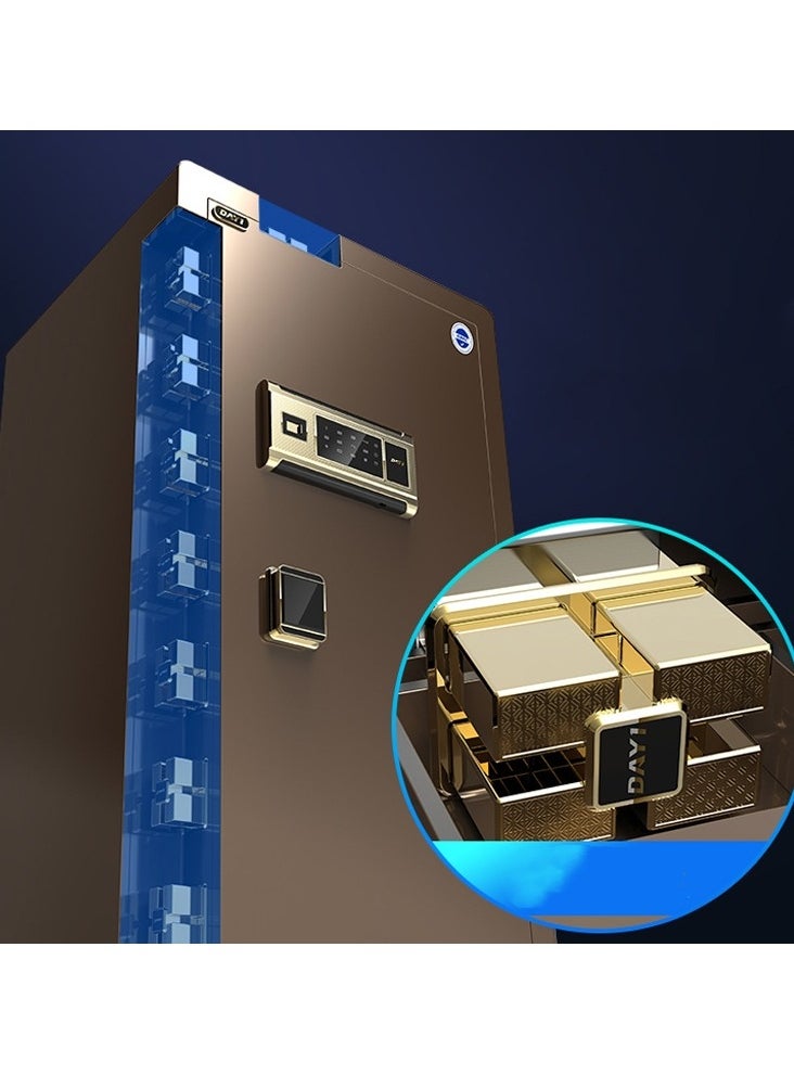 Dayi - 80cm Safe household anti-theft box fingerprint password double-door safe office hotel all-steel safe deposit box - Image 1