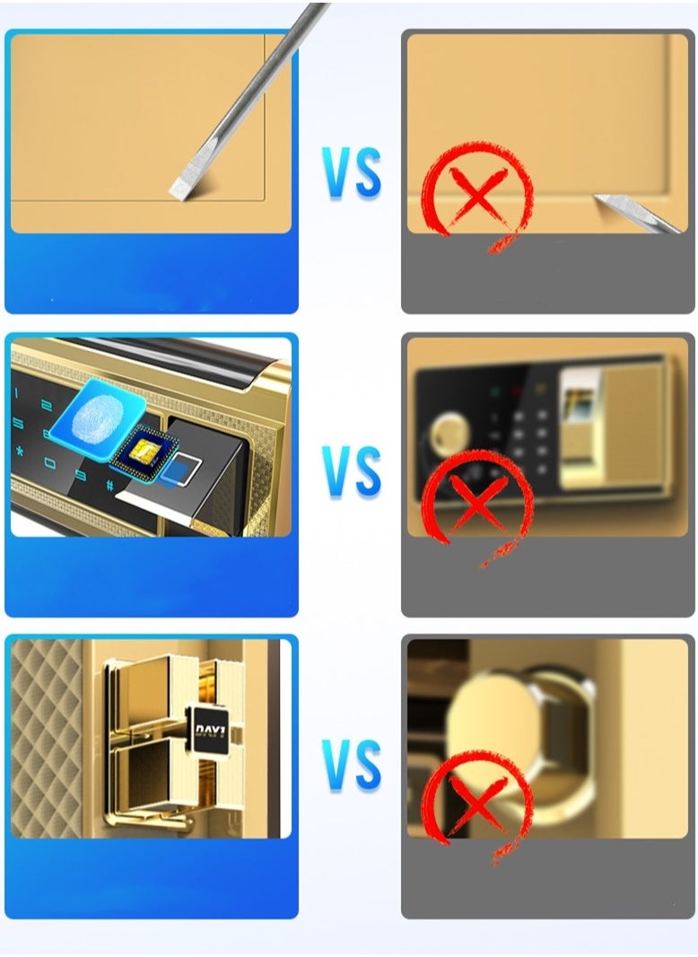 Dayi - 80cm Safe household anti-theft box fingerprint password double-door safe office hotel all-steel safe deposit box - Image 1
