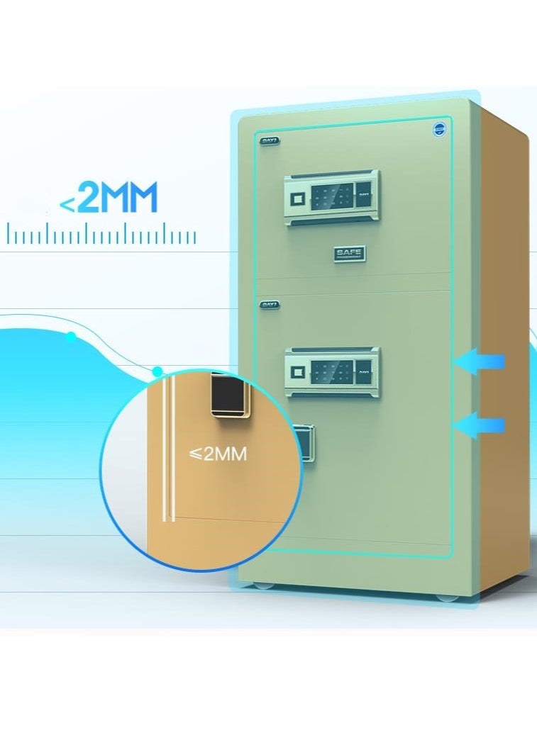 Dayi - 80cm Safe household anti-theft box fingerprint password double-door safe office hotel all-steel safe deposit box - Image 1