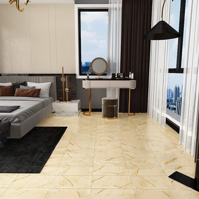 HEBEZON HEBEZON Marble Floor Peel Stick Tiles PVC Waterproof SelfAdhesive Vinyl Flooring Sticker Wall Backsplash Tiles for Bathroom Bedroom Kitchen Living Room Home10 Pcs60x30cms  - Image 5