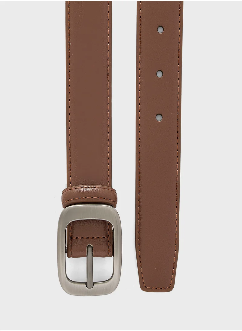 Ginger Classic Belt With Silver Buckle