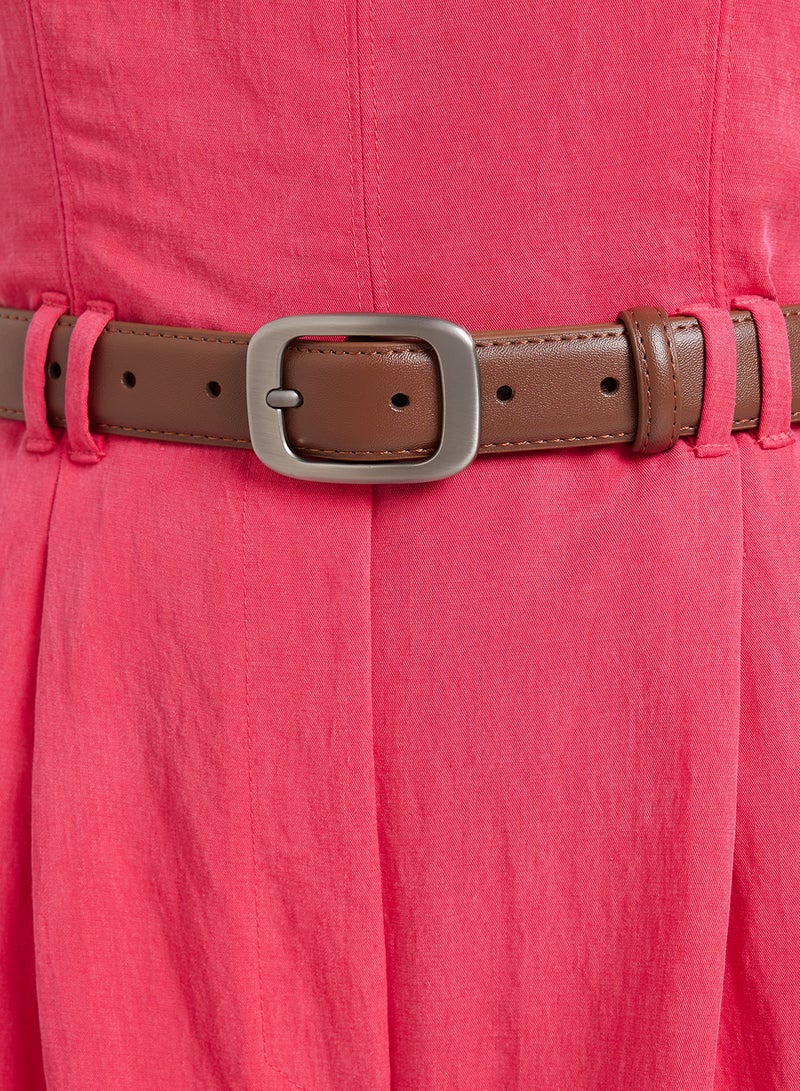 Ginger Classic Belt With Silver Buckle  - Image 4