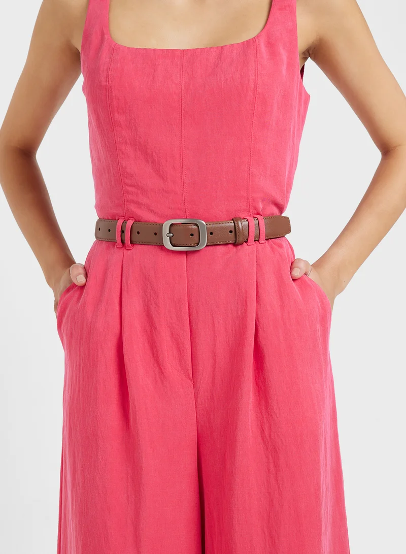 Ginger Classic Belt With Silver Buckle