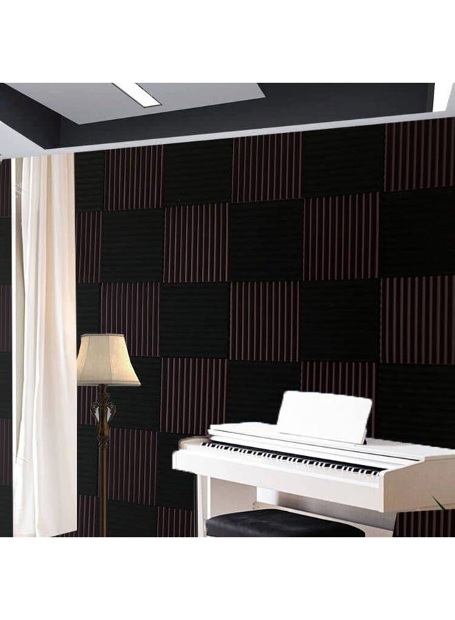 HPKL9999 52 عبوة من الألواح الصوتية السوداء/العنابية 12" × 12" × 1" من رغوة العزل الصوتي - Image 2