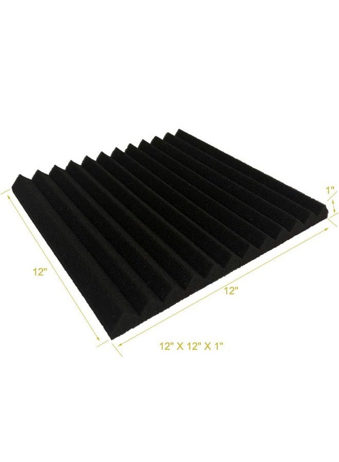 HPKL9999 52 عبوة من الألواح الصوتية السوداء/العنابية 12" × 12" × 1" من رغوة العزل الصوتي - Image 4