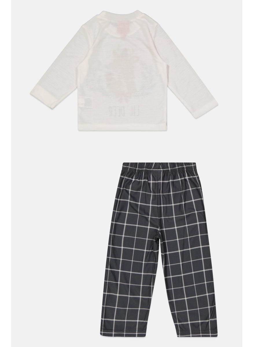 Family PJs Toddlers Boy Graphic Printed Pajama Set, White  - Image 2