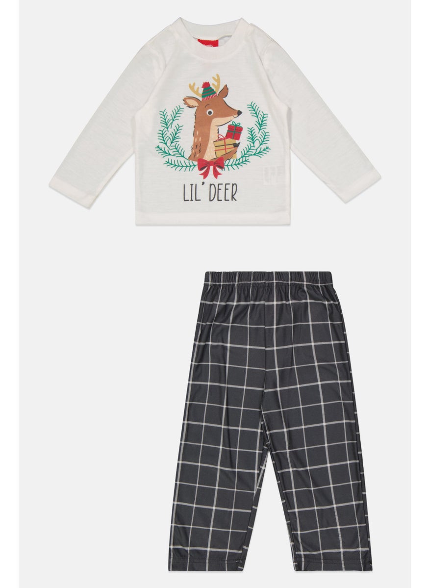 Family PJs Toddlers Boy Graphic Printed Pajama Set, White  - Image 1
