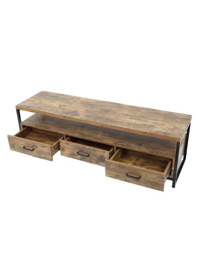 AL Hadaya Mall Luxurious Classic Design Wooden TV Table - Honey - 140x40x40 cm - Image 2
