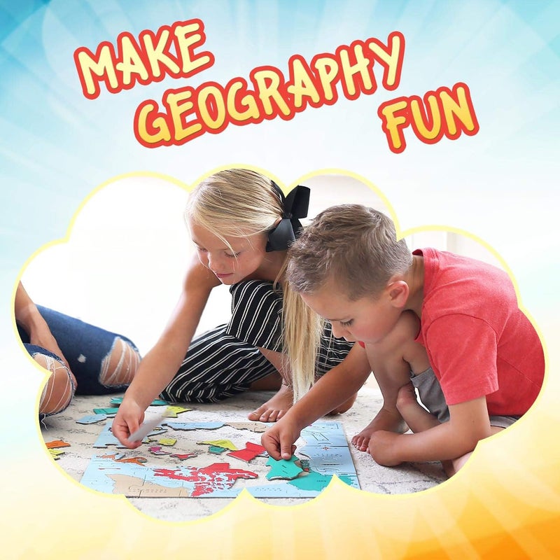 Geotoys ألعاب الألغاز الجغرافية من GeoToys - مجموعة من 6 ألغاز جغرافية للأطفال - Image 3