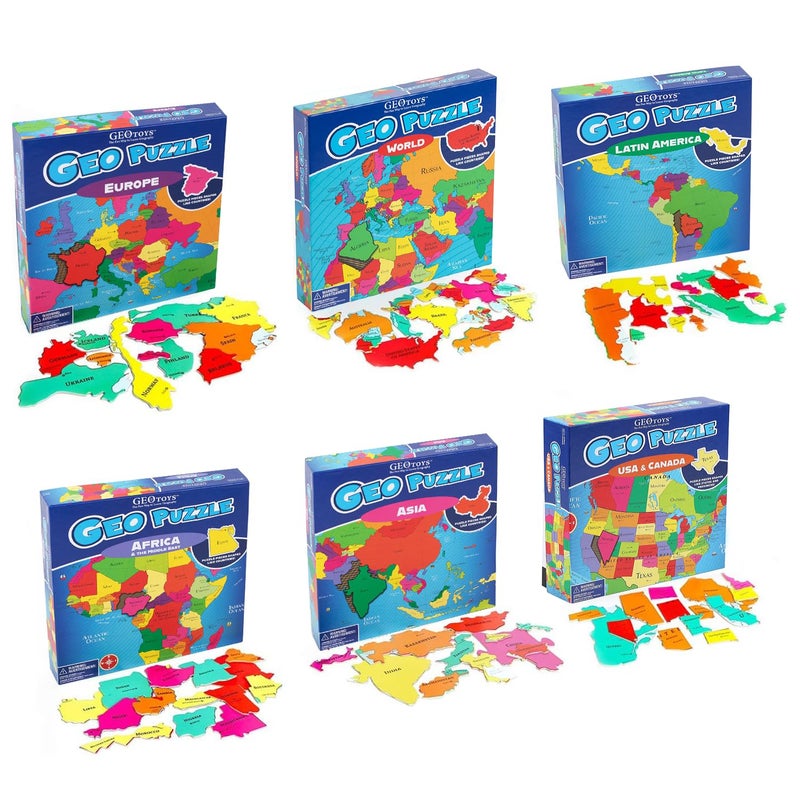 Geotoys ألعاب الألغاز الجغرافية من GeoToys - مجموعة من 6 ألغاز جغرافية للأطفال - Image 2
