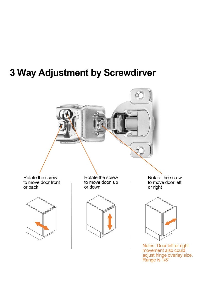 4 Pack Cabinet Door Buffer Hinges, Soft Close Cabinet Hinges, Hidden Kitchen Cabinet Hinges for Face Frame Door with Screws (American Style)  - Image 2