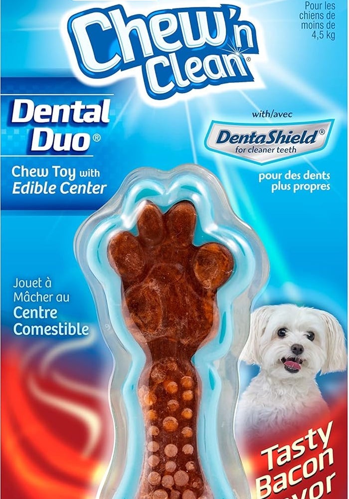 Hartz Chew 'n Clean Dental Duo Extra Small Dog Treat with Bacon Flavor - Image 1
