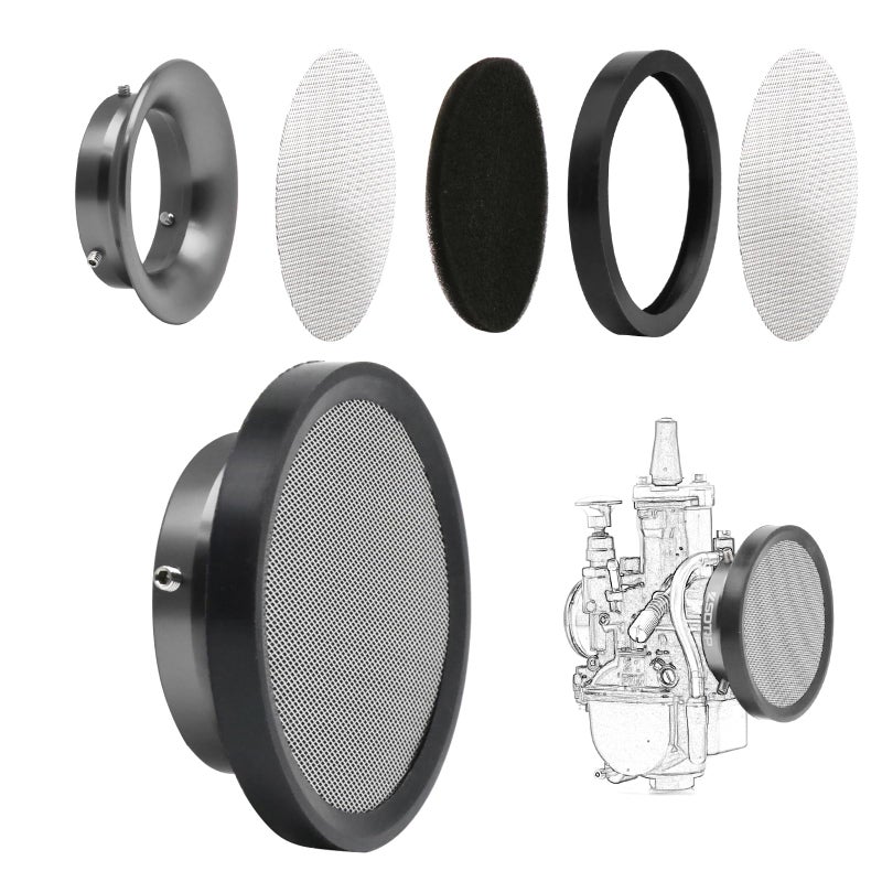 Carburetor Carb Velocity Stack Air Filter Cleaner Modified Trumpet Aluminum Alloy with Sponge Filter Steel Mesh for PWK3234mm Short Style Fast Intake Suggest for Small Displacement Titan 55mm