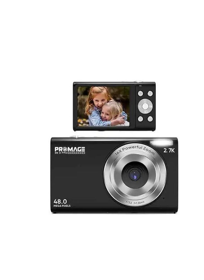 برو ميج كاميرا رقمية PROMAGE 4K PC105 - 48 ميجابكسل، تكبير 16x، شاشة 2.7 بوصة، ضبط تلقائي للصورة، إضاءة LED، دعم بطاقة SD  - Image 2