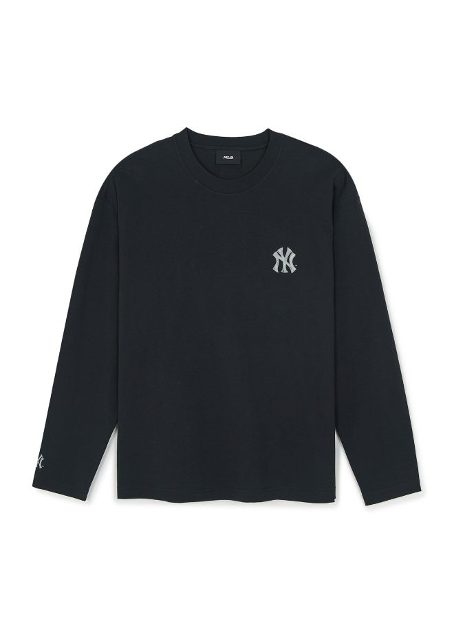MLB Unisex NY Embroidered Logo Black Oversized Long Sleeve T‑Shirt-XL - Image 3