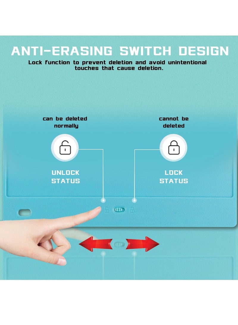 Reusable Drawing Doard, Portable LCD Writing Tablet with Stylus, with High Fluency and Sensitivity.