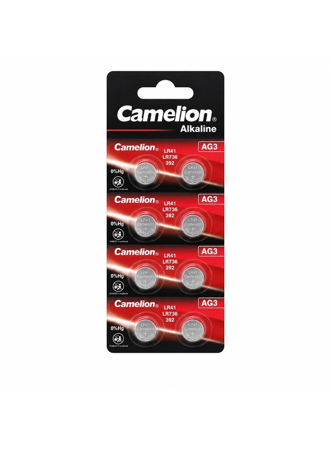 Camelion AG3 LR41 Button Cell Batteries 10 Pack, 1.5V Alkaline Coin Battery for Watches, Medical Devices, Toys & Calculators - Image 1