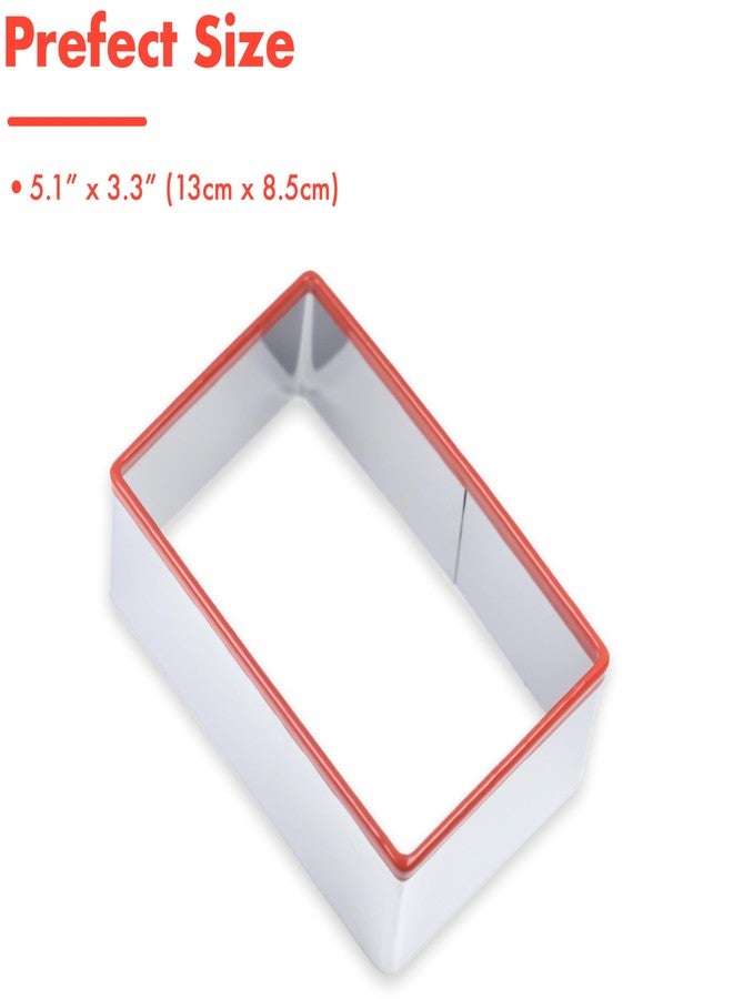 COOKIEQUE Large Rectangle Cookie Cutter 5 inch, Food-Grade Stainless Steel, Metal Biscuit Cutter, Sandwich Cutter Shapes for Kids - Image 3
