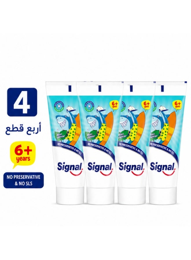 سيجنال معجون أسنان سيغنال جونيور بنكهة النعناع الخفيف, 4 عبوات, 50 مل - Image 1