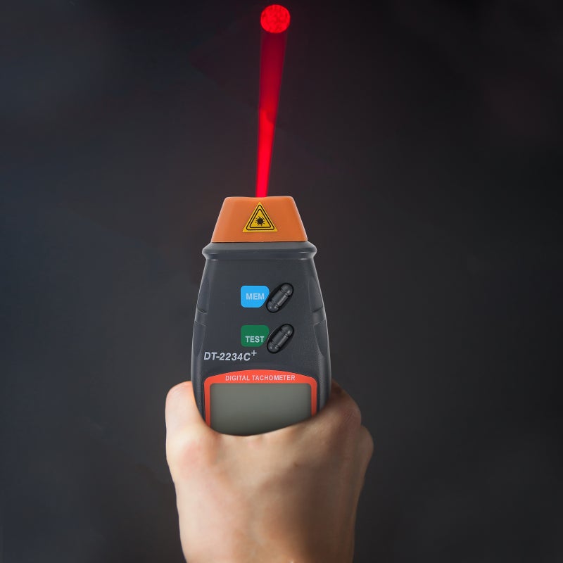 MD-2234c+ Digital Professional Automatical Switchover Non Photoelectric Photo Type Tachometer without Battery - Image 4