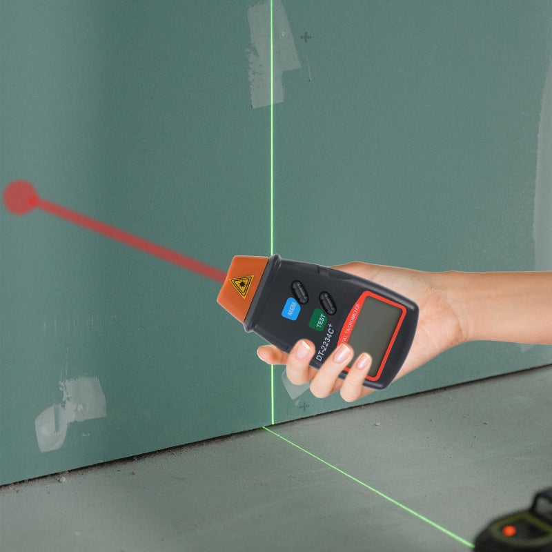 MD-2234c+ Digital Professional Automatical Switchover Non Photoelectric Photo Type Tachometer without Battery - Image 2