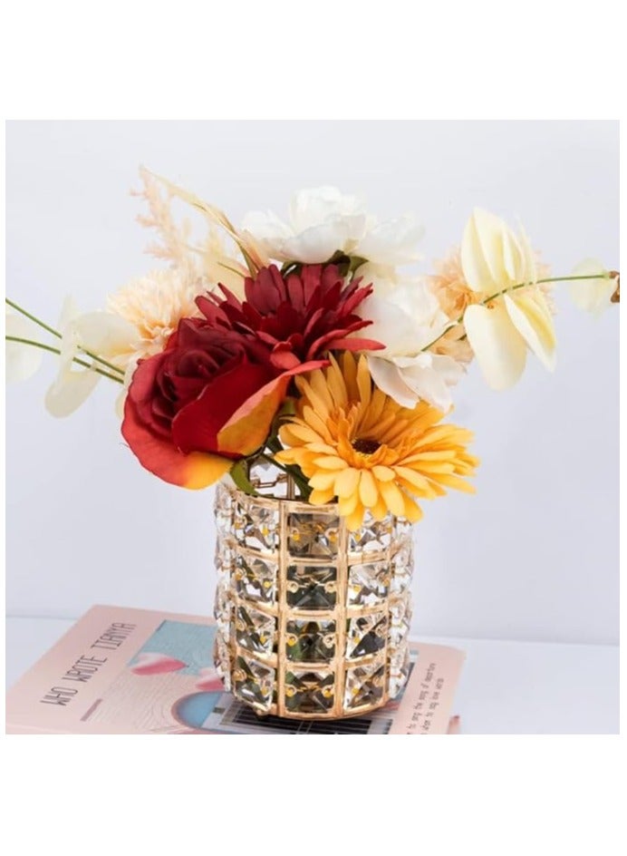 حامل فرش مكياج كريستال ذهبي - Image 3