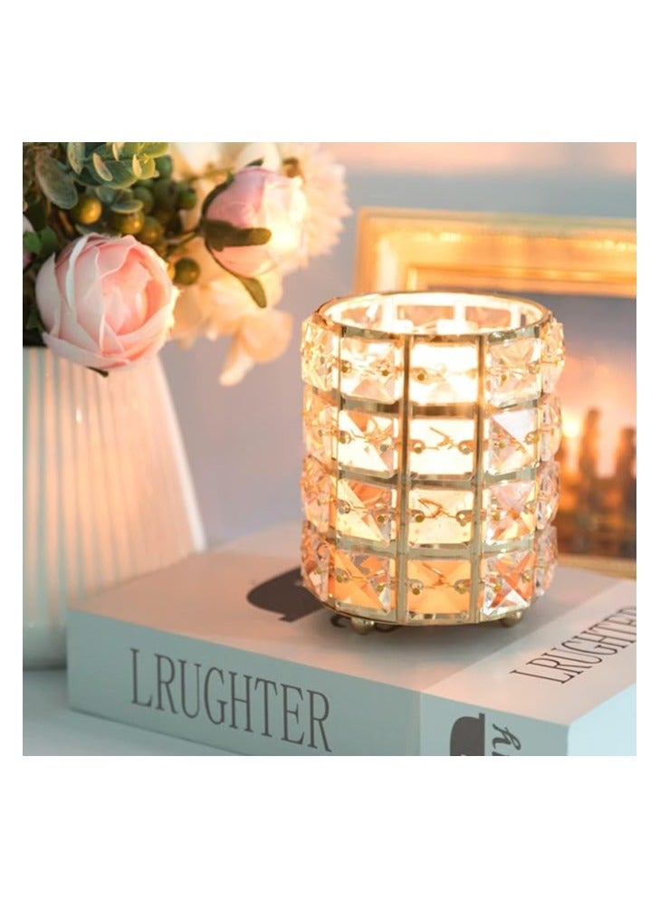 حامل فرش مكياج كريستال ذهبي - Image 4