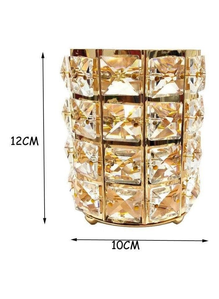 حامل فرش مكياج كريستال ذهبي - Image 5