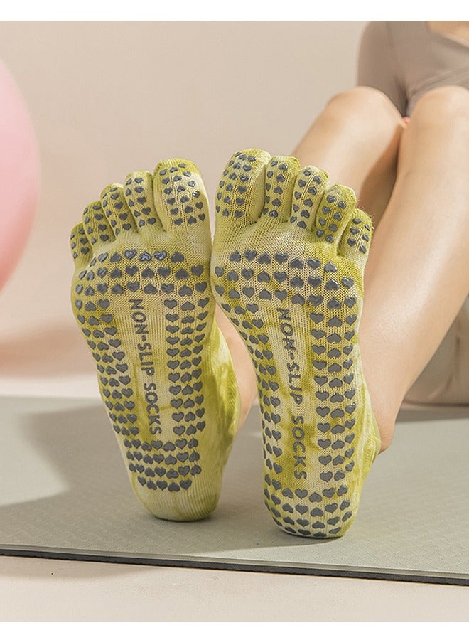 Beyond 2 Pairs Yoga Pilates Socks for Women, Non-Slip Breathable Pilates Socks, Fitness Socks for Ballet Barefoot Workout Hospital (Green+Pink) - Image 4