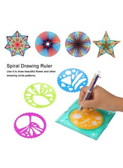 Salmue 10Pcs Salmue Children'S Plastic Template Drawing Geometric Ruler Spiral Drawing Tool Art Toy Children'S Stationery Supply Geometric Ruler Of Blueprint Template  - Image 2