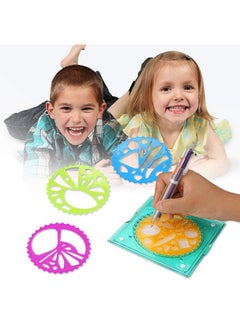 Salmue 10Pcs Salmue Children'S Plastic Template Drawing Geometric Ruler Spiral Drawing Tool Art Toy Children'S Stationery Supply Geometric Ruler Of Blueprint Template  - Image 3