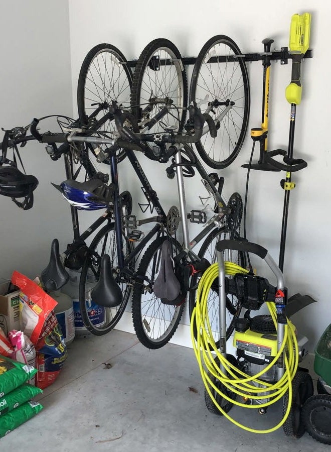 StoreYourBoard 5 Bike Storage Rack, Cycling Wall Mount Hook System, Home and Garage Adjustable Bicycle Hanging Organizer - Image 5