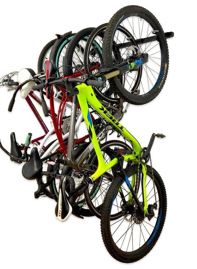 StoreYourBoard 5 Bike Storage Rack, Cycling Wall Mount Hook System, Home and Garage Adjustable Bicycle Hanging Organizer - Image 1