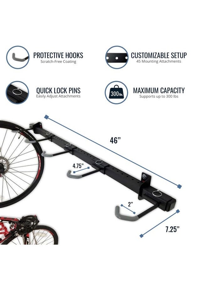 StoreYourBoard 5 Bike Storage Rack, Cycling Wall Mount Hook System, Home and Garage Adjustable Bicycle Hanging Organizer - Image 3