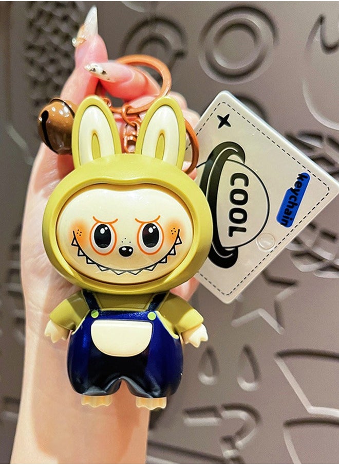 Face-Changing Labubu Keychain –  Cartoon  Toy For Kids, Couples, Or Bag Charms  - Image 1