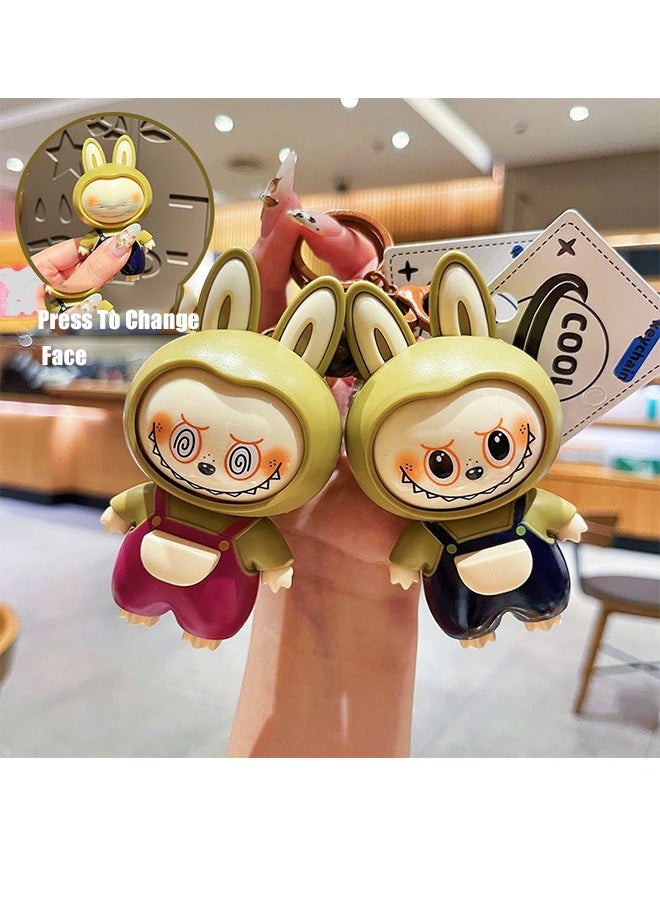 Face-Changing Labubu Keychain –  Cartoon  Toy For Kids, Couples, Or Bag Charms  - Image 3