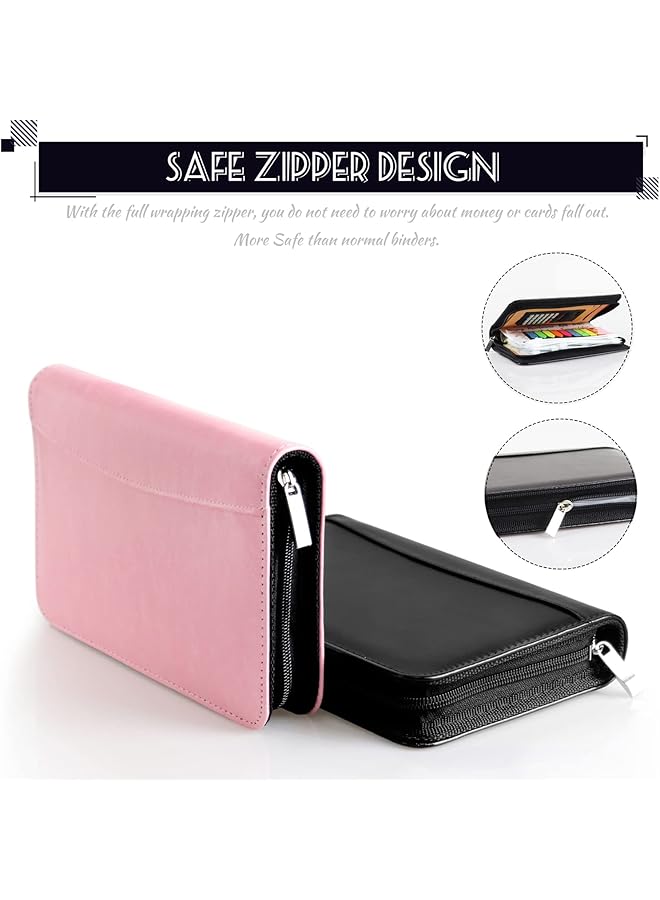 إيروريكس مجلد الميزانية مع مظاريف بسحاب ومظاريف نقدية للميزانية، مخطط ميزانية من الجلد الصناعي A6 2023 مع مظاريف نقدية، آلة حاسبة، منظم أموال الفواتير لتوفير النقود، نظام الميزانية، المحفظة - Image 4