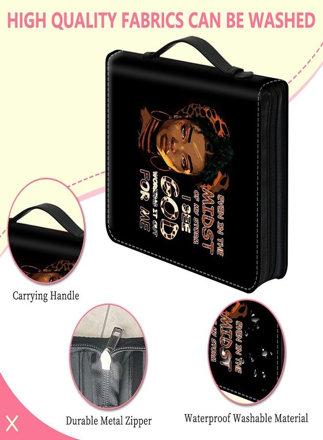 SDFCVBTYU Bible Covers for Women, PU Leather Bible Case with Pockets and Zipper, Large Size Bible Carrying Case Fits Books Up to 10.9" x 7.8" x 1.9”, Bible Holder Bag for Girls, Leopard Black Cool Girl - Image 4
