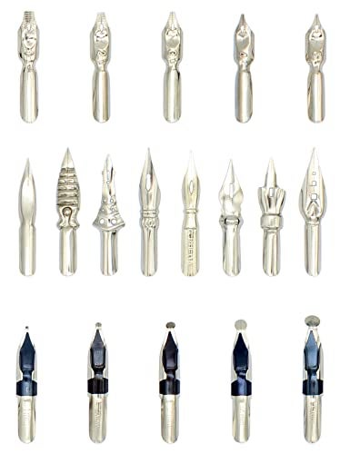 Gullor A Bunch of Nibs for Comic Dip Pen, Assorted Calligraphy Dip Pen Nibs, Various Sizes and Shapes, 18 Nibs in Box - Image 5