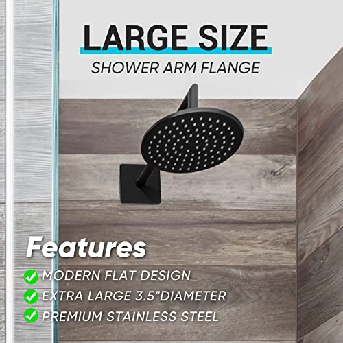 Yinkin 3.5 Inch Large Shower Arm Flange Square Plumbing Cover Plates Large Size Universal Replacement Escutcheon Cover Plate for Covering Gaps, Holes, Fits All Standard 1/2 Pipes (Black, 1 Pack) - Image 5