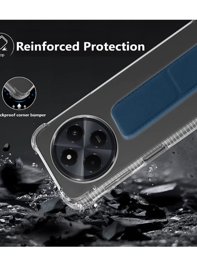 Wtech Xiaomi Redmi 14C 4G 2024 TPU Hand Grip Air Pillow Case Cover - Clear/Navy Blue  - Image 4