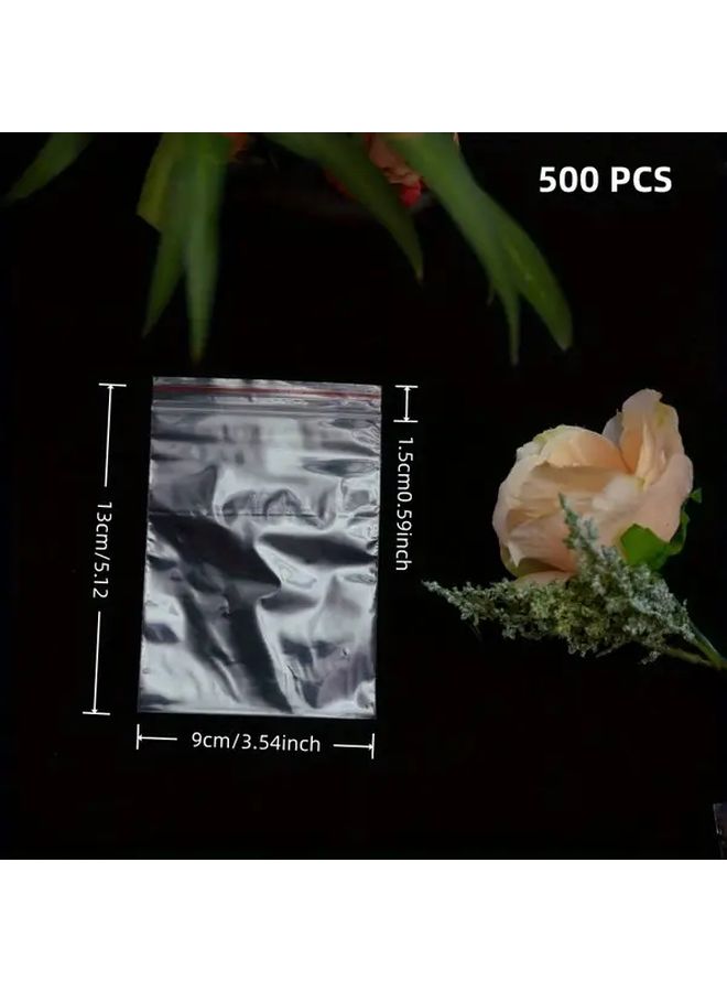 500 قطعة من أكياس التخزين البلاستيكية القابلة لإعادة الاستخدام مقاس 4 سم × 6 سم، ذات الطبقة المزدوجة السميكة للملابس والمجوهرات والإكسسوارات - Image 3