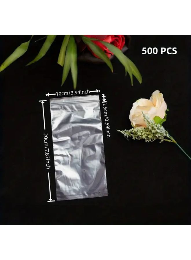 500 قطعة من أكياس التخزين البلاستيكية القابلة لإعادة الاستخدام مقاس 4 سم × 6 سم، ذات الطبقة المزدوجة السميكة للملابس والمجوهرات والإكسسوارات - Image 2