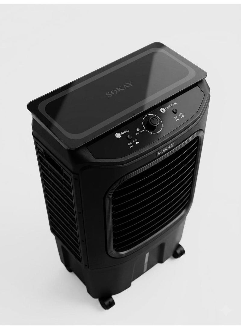 Sokay 60L Air Cooler Black ACS-60 – Powerful Cooling, Large Water Tank, 3 Speed Settings, Energy Efficient Portable Air Cooler - Image 2