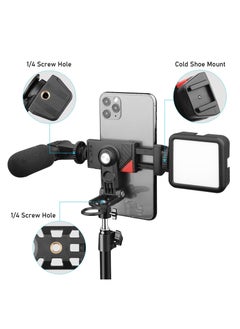 Y&D Camera Phone Hot Shoe Holder, Cell Tripod Mount Adapter Cold 360 Rotation for Ring Light Microphone, Universal Clamp Vlogging Live Stream Photography  - Image 3