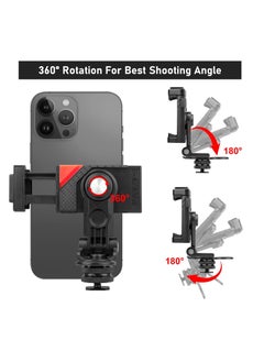 Y&D Camera Phone Hot Shoe Holder, Cell Tripod Mount Adapter Cold 360 Rotation for Ring Light Microphone, Universal Clamp Vlogging Live Stream Photography  - Image 5